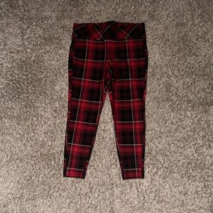 Red plaid pixie pant